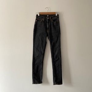 BDG Girlfriend High Rise High Waist Skinny Jeans Faded Black Denim Size 24